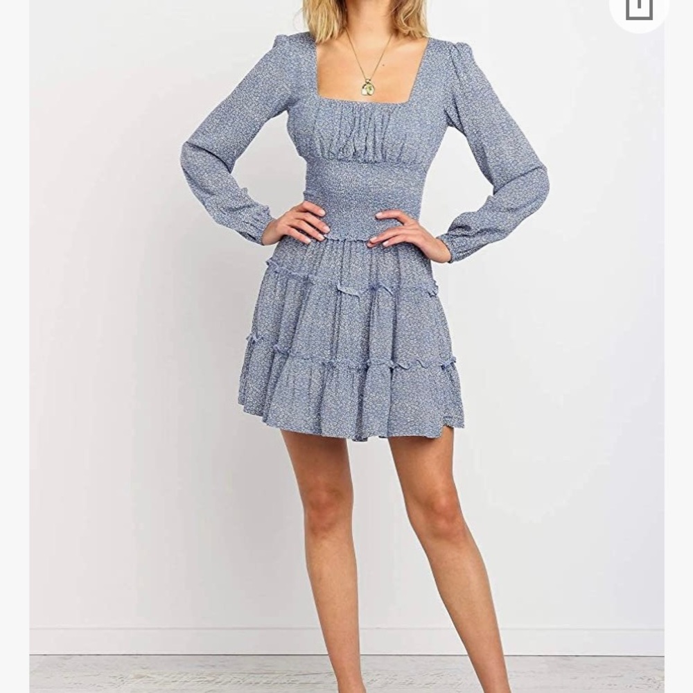 Blue floral dress